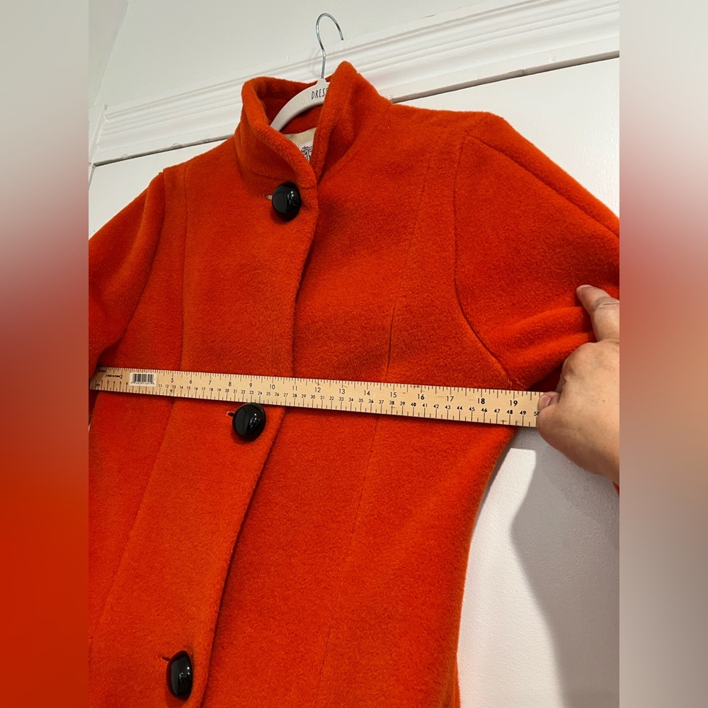 Holly’s Harp Vintage 70s Orange “Wool” Coat with‎ Oversized Black Buttons Sz. S - Picture 7 of 12